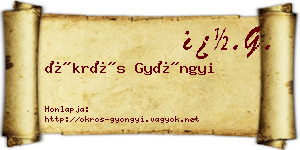 Ökrös Gyöngyi névjegykártya