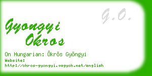gyongyi okros business card